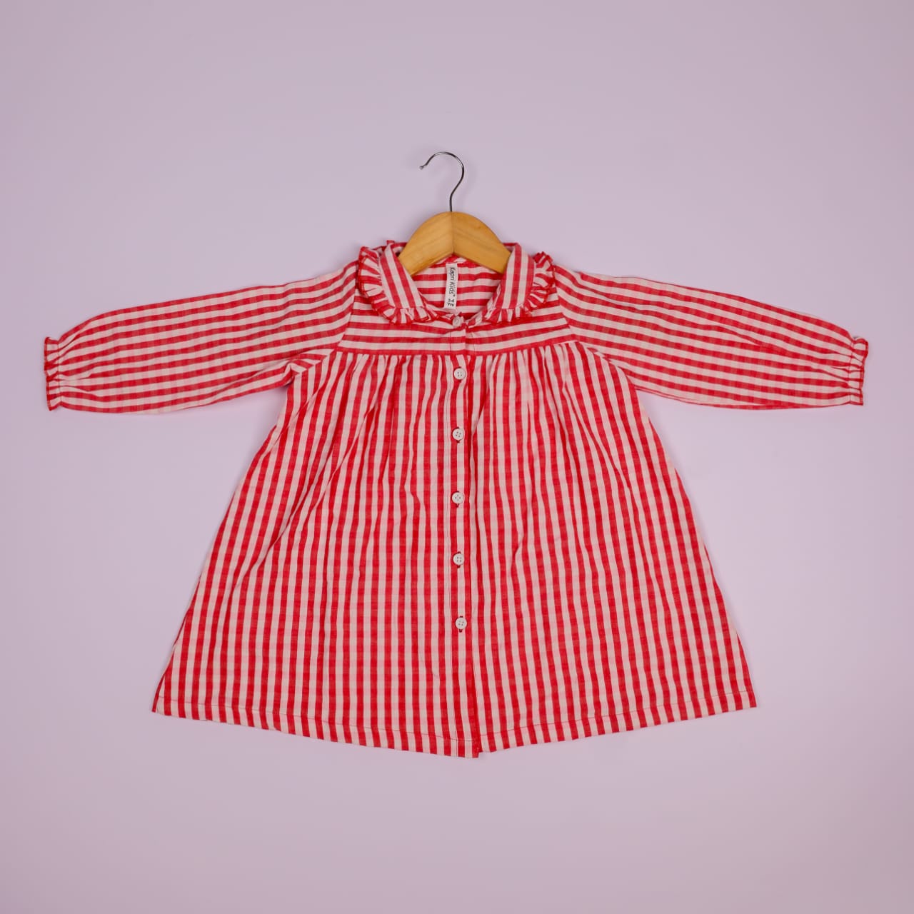 white & red striped color long hand top